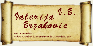 Valerija Brzaković vizit kartica